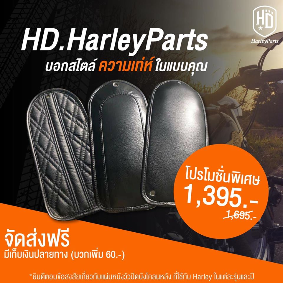 แผ่นหนังวัวแท้ สำหรับปิดบังโคลนหลัง HDทุกรุ่น