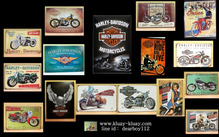 ป้ายเหล็ก Harley Davidson เกรตA