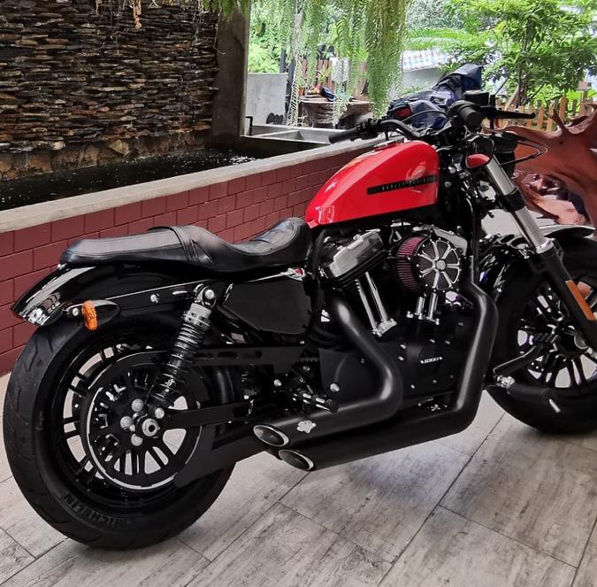 เบาะยาว,เบาะเจลหนังแท้จริง,หนังสังเคราะห์ for Harley-Davidson Sportster 48,XL1200,Road Ster,iron1200,iron883,72 และ เฟรม sportster ทุกรุ่น