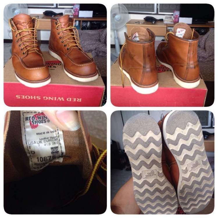 ขาย RedWing 10875 Size 8D สภาพ95% ใส่นับครั้งได้ สียีนเลอะนิดหน่อย ราคา 7300 หรือแลก RedWing 8113 Size 8D ขอสภาพใกล้เคียงกัน