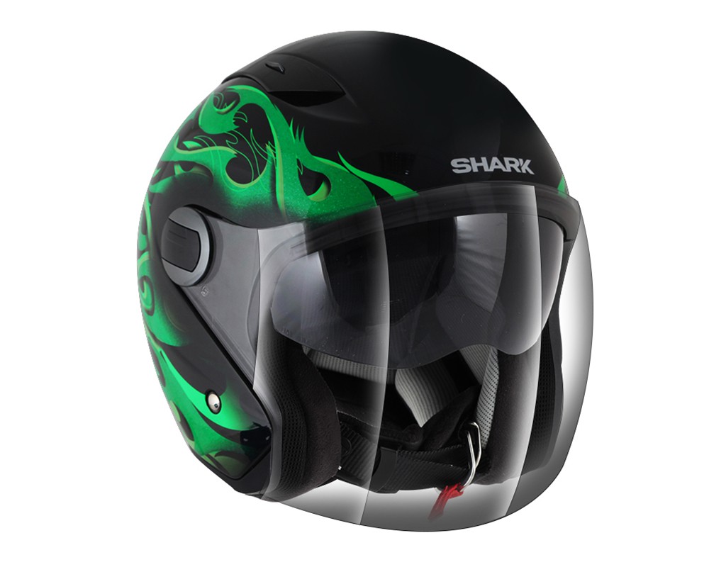 หมวกกันน็อค Shark รุ่น RSJ Hot Spur Black Green
