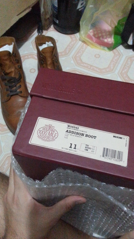 บูท wolverine 1000 mile wingtip เบอร์ 11