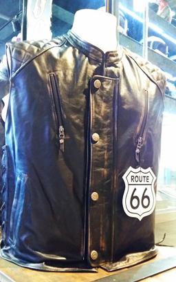 แจ็กเก็ตหนังแท้แขนกุด ยี่ห้อ Route 66