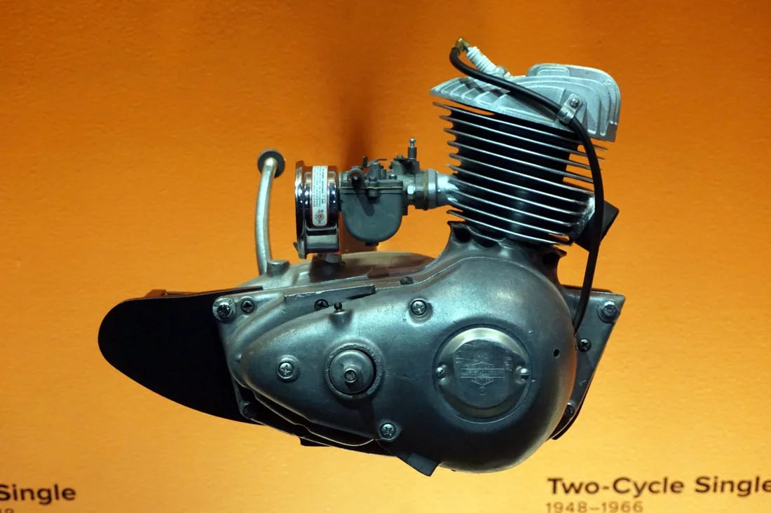 A two-stroke single from Harley’s American-built small-motorcycle range.