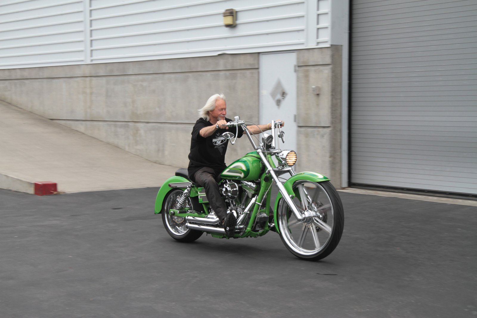 Arlen Ness with one of his custom motorcycles — photographed in 2014